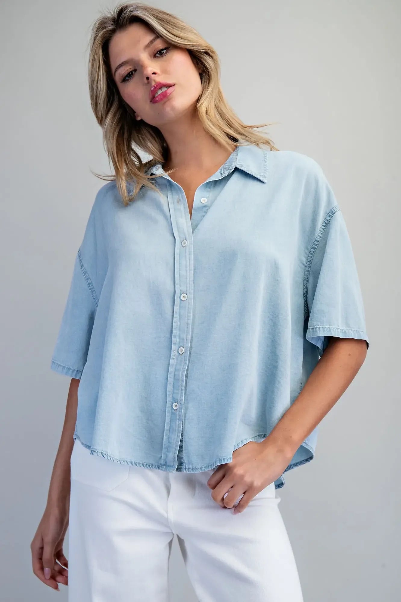Denim Button Down Top