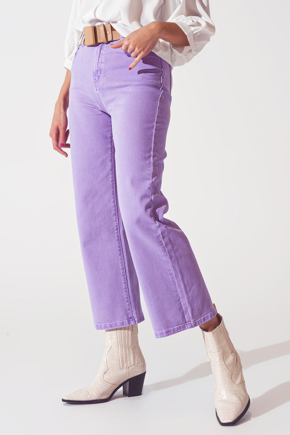 Wide Leg Lavender Jeans