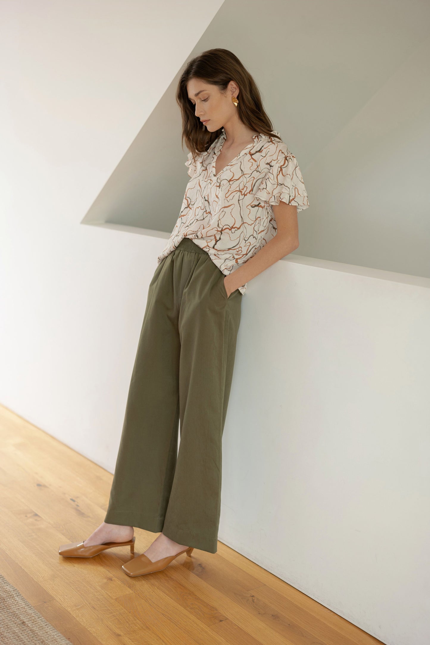 Solid Wide Leg Linen Pants