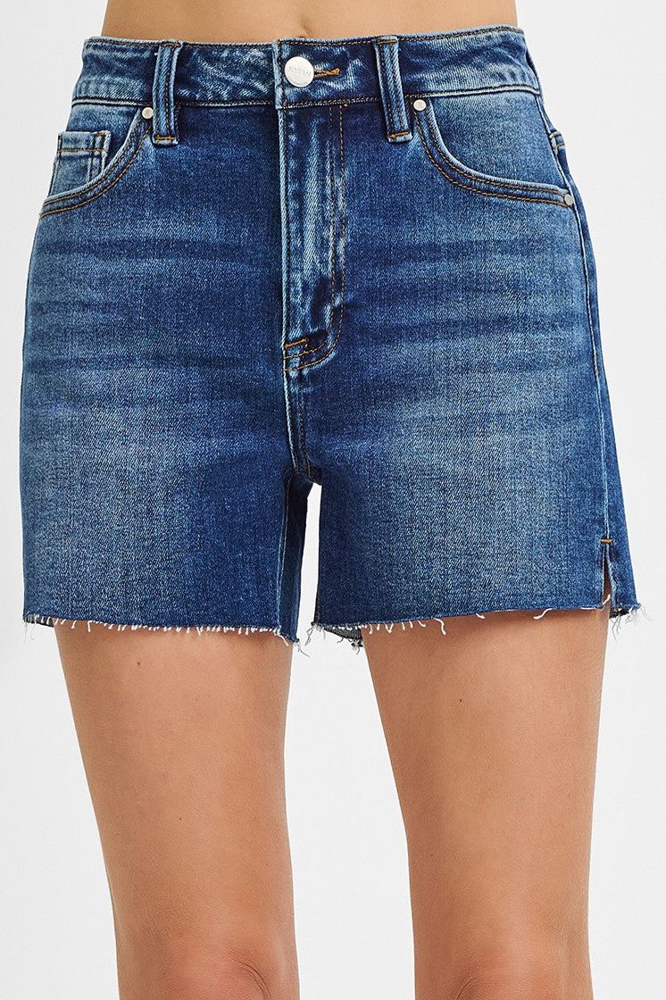 High Rise Dark Wash Jean Shorts