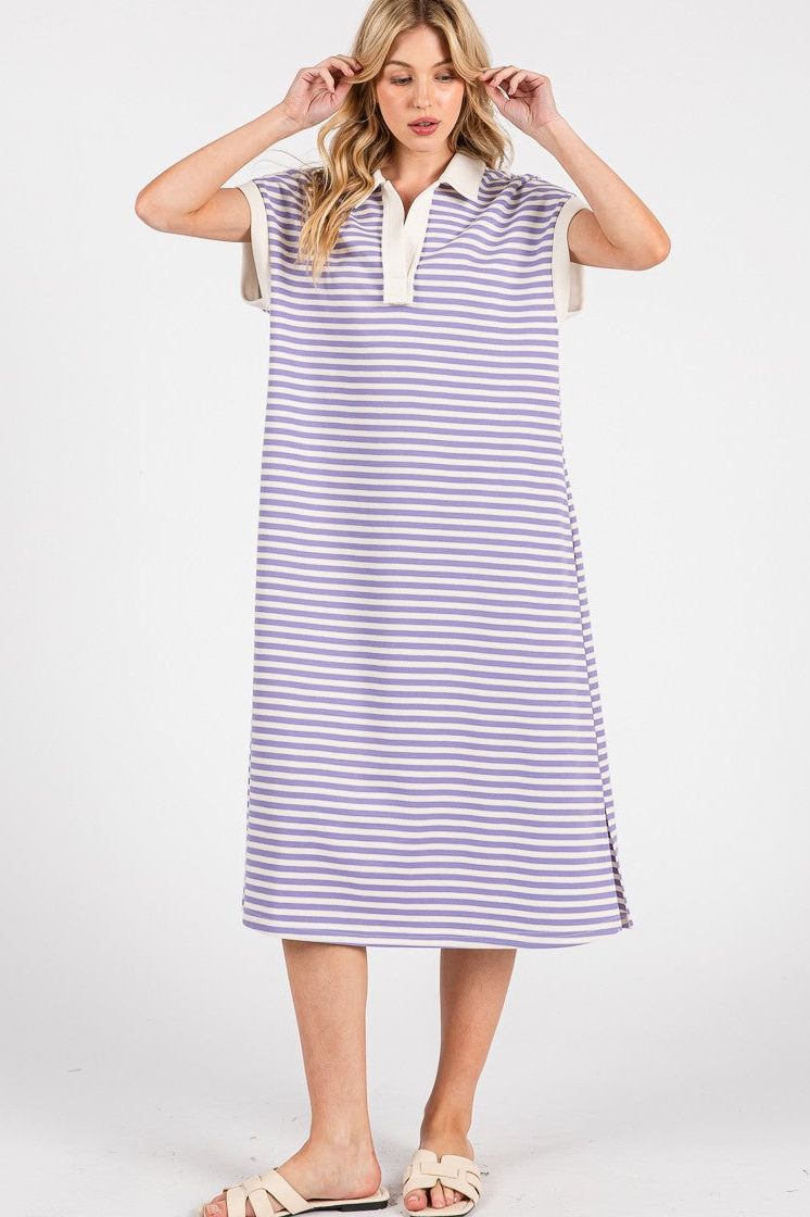 Game Day Striped Midi Dress