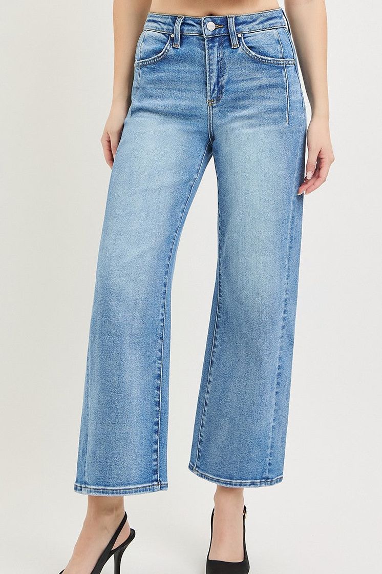 Slouchy Crop Wide Leg Jeans