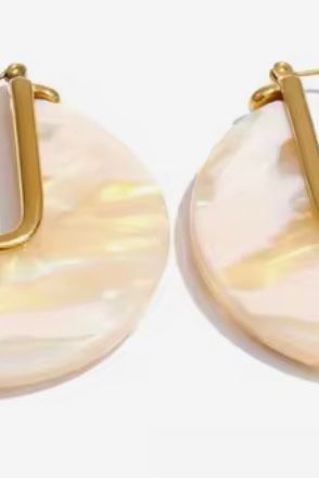White Enamel Hoop Earring