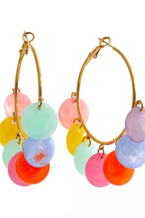 Colorful hoop earrings