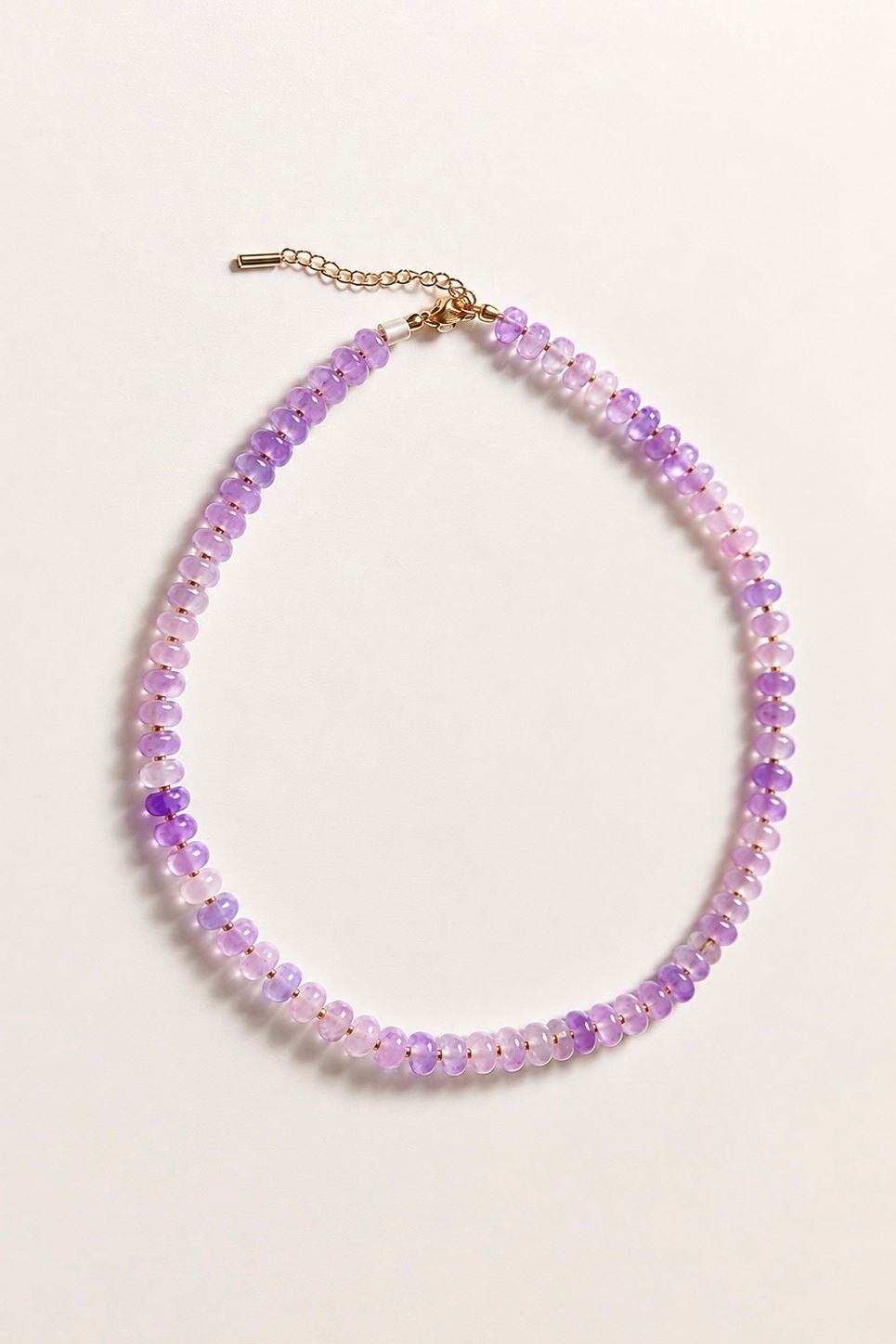 Lavender and Gold Beaded Necklace
