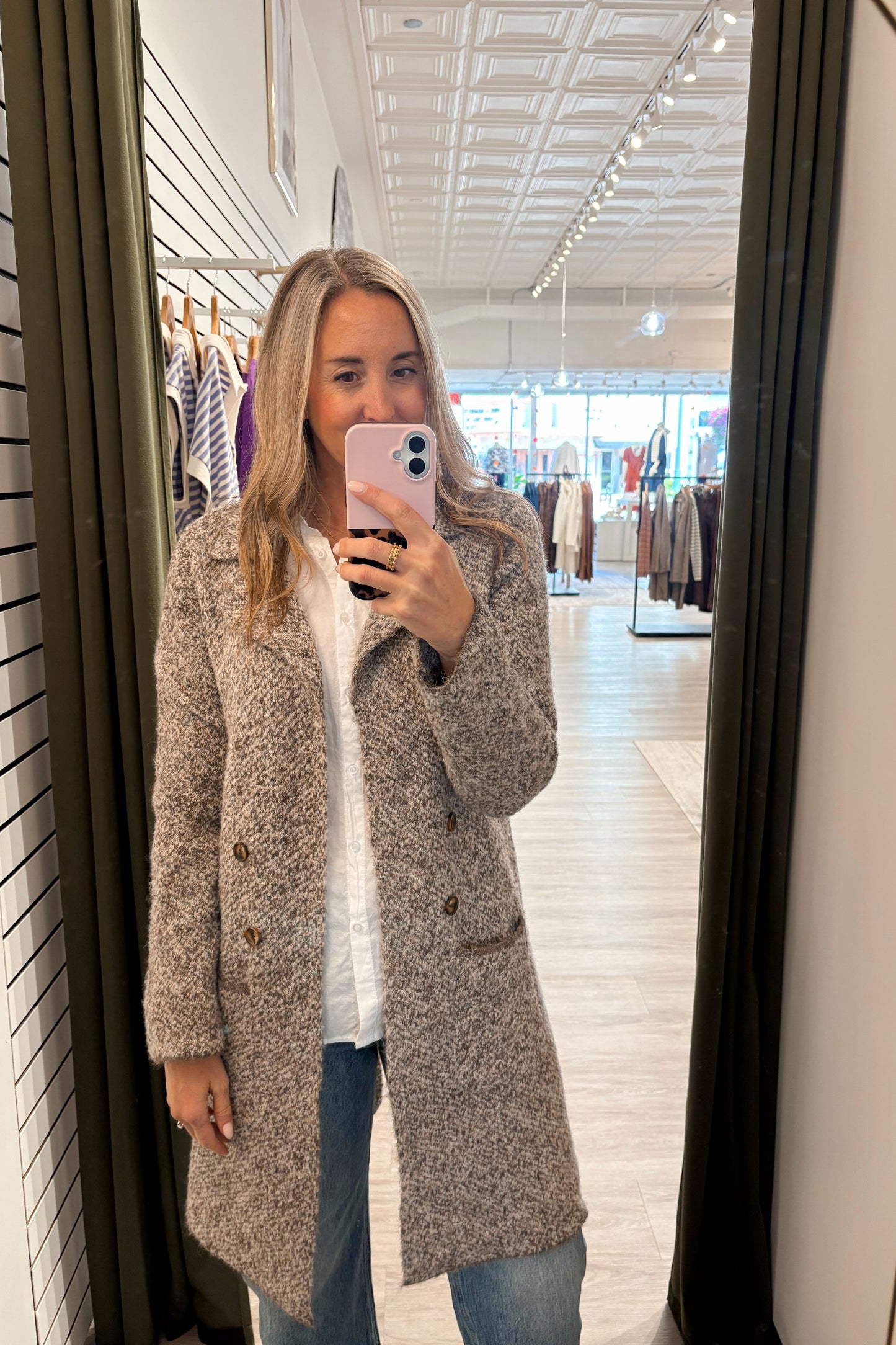 Brown Long Sleeve Coat