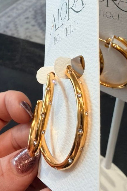 Gold Hoop with Diamond Accents