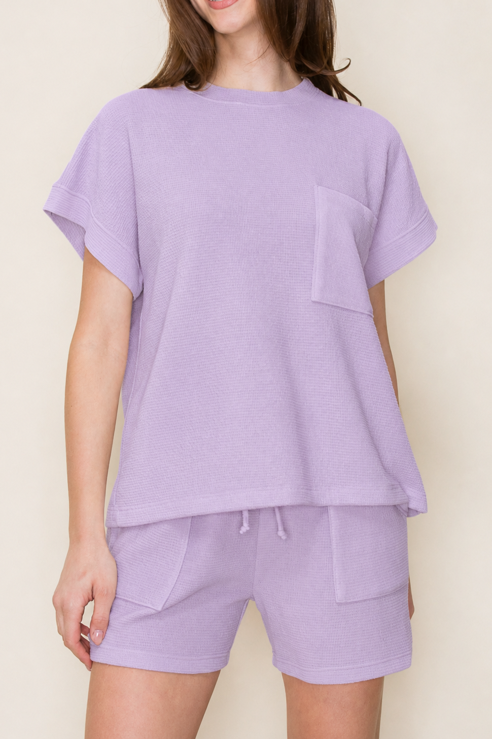 Lavender Cloud Knit 1/2 Sleeve Top