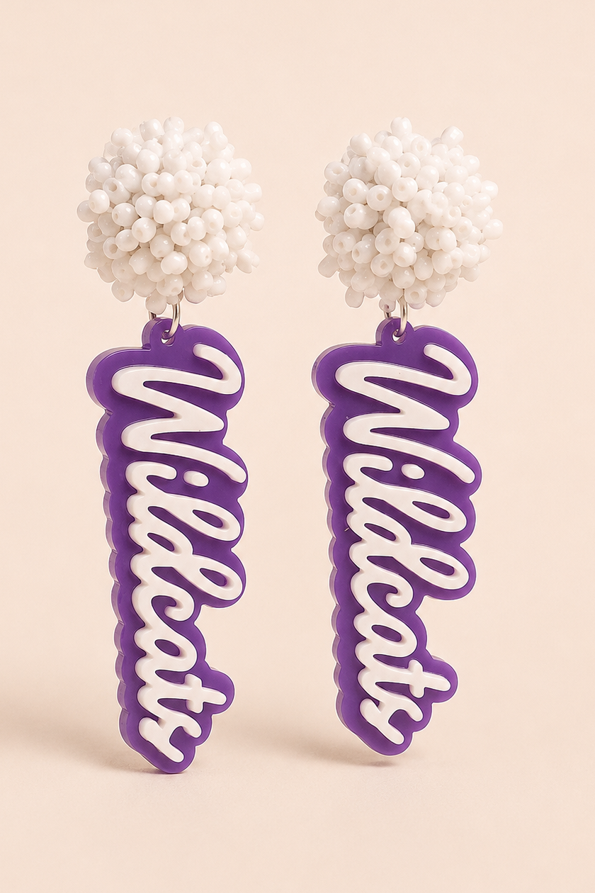 Beaded Wildcat Earrings