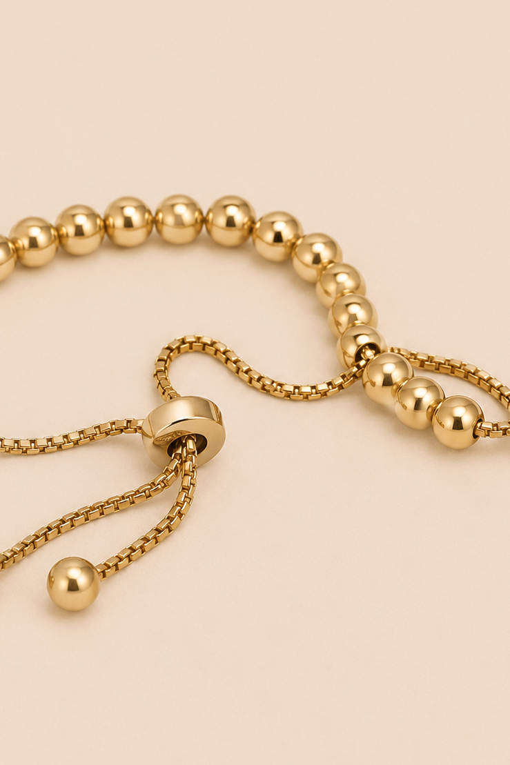 Powercat Beaded Bracelet - Gold