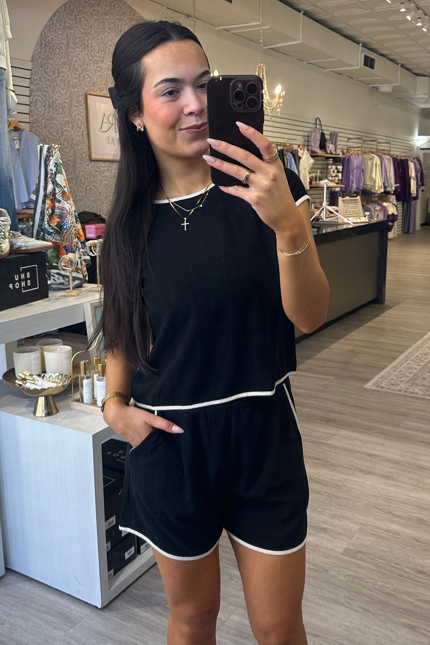 Soft Knitted Black Shorts