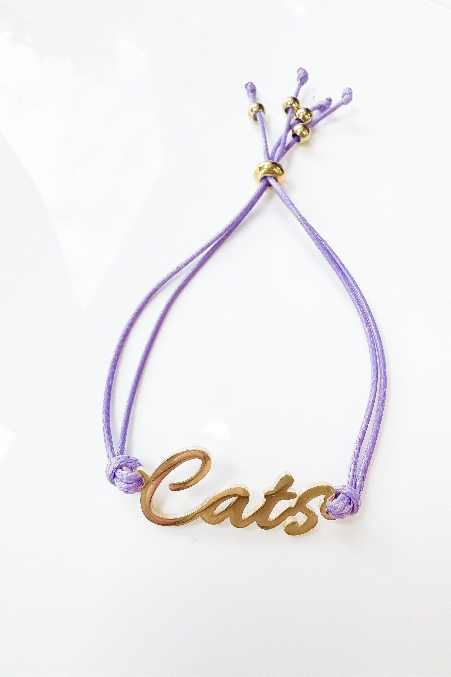 Cats Cursive Script Adjustable Bracelet