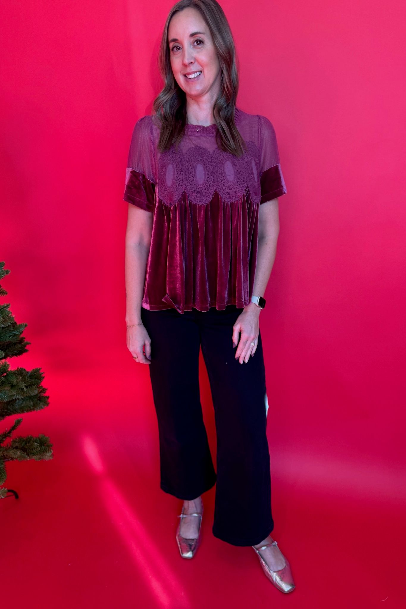 Lace Detail Babydoll Top