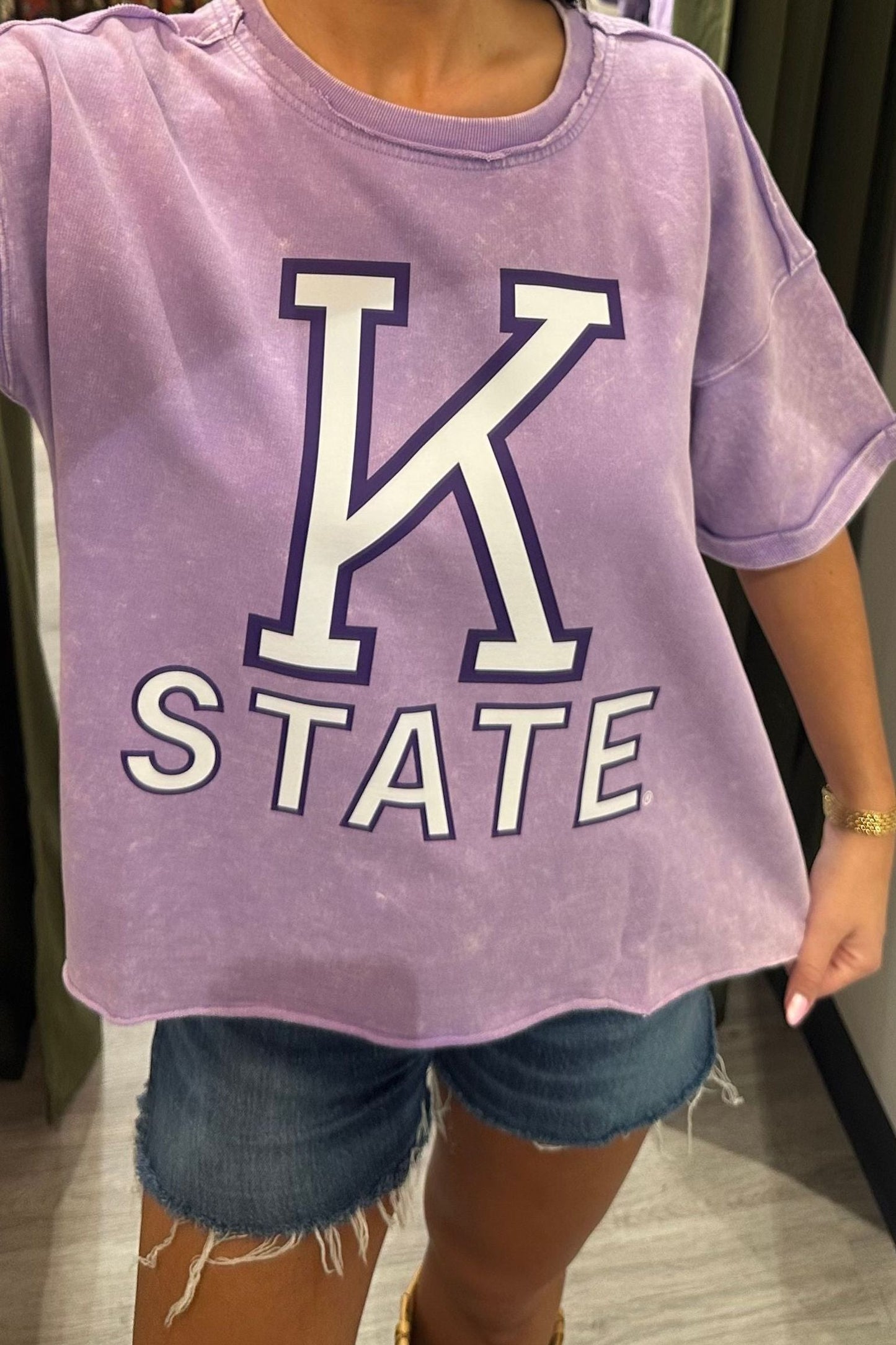 K-State Lavender Cropped Tee