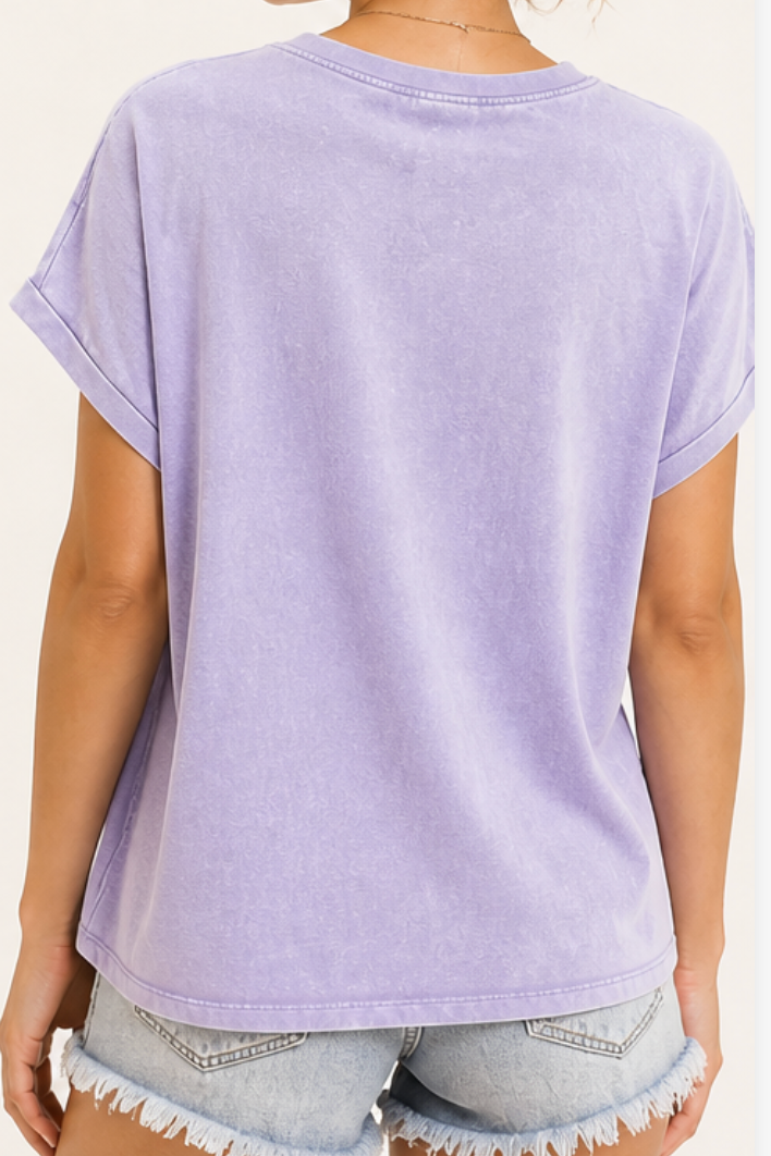 K-State Mineral Wash Lavender Tee