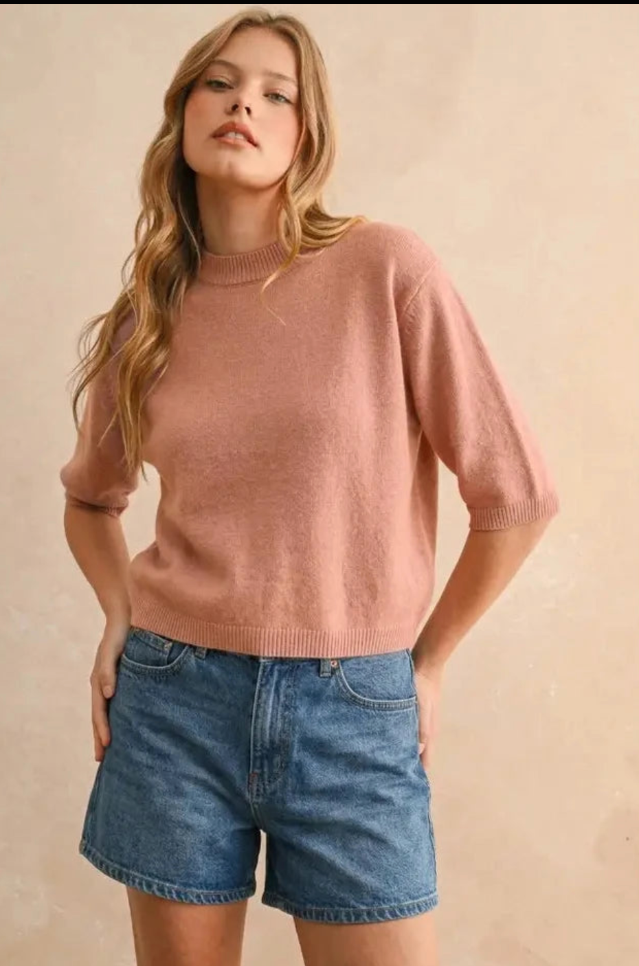Short Sleeve Rosey Sweater Top