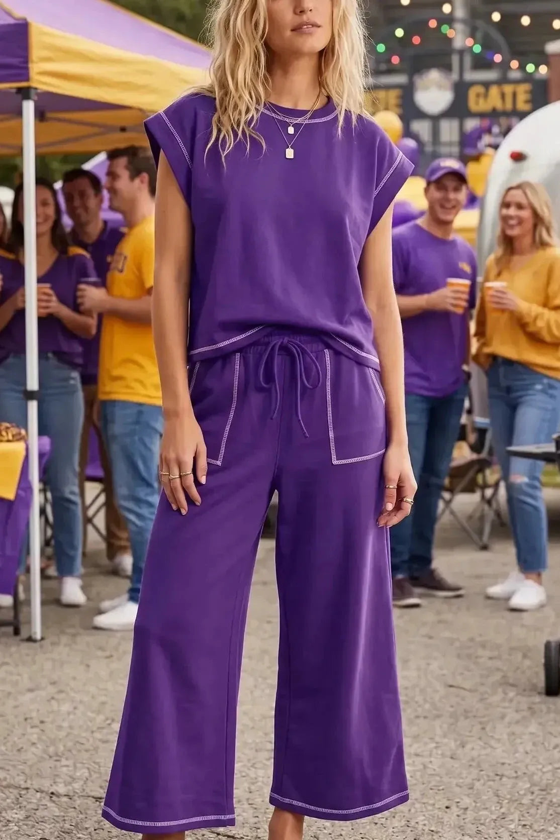Scuba Purple Raw Edge Top