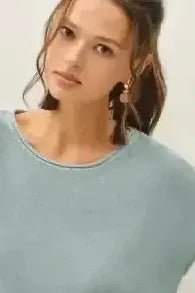 Boxy Vintage Blue Short Sleeve Top