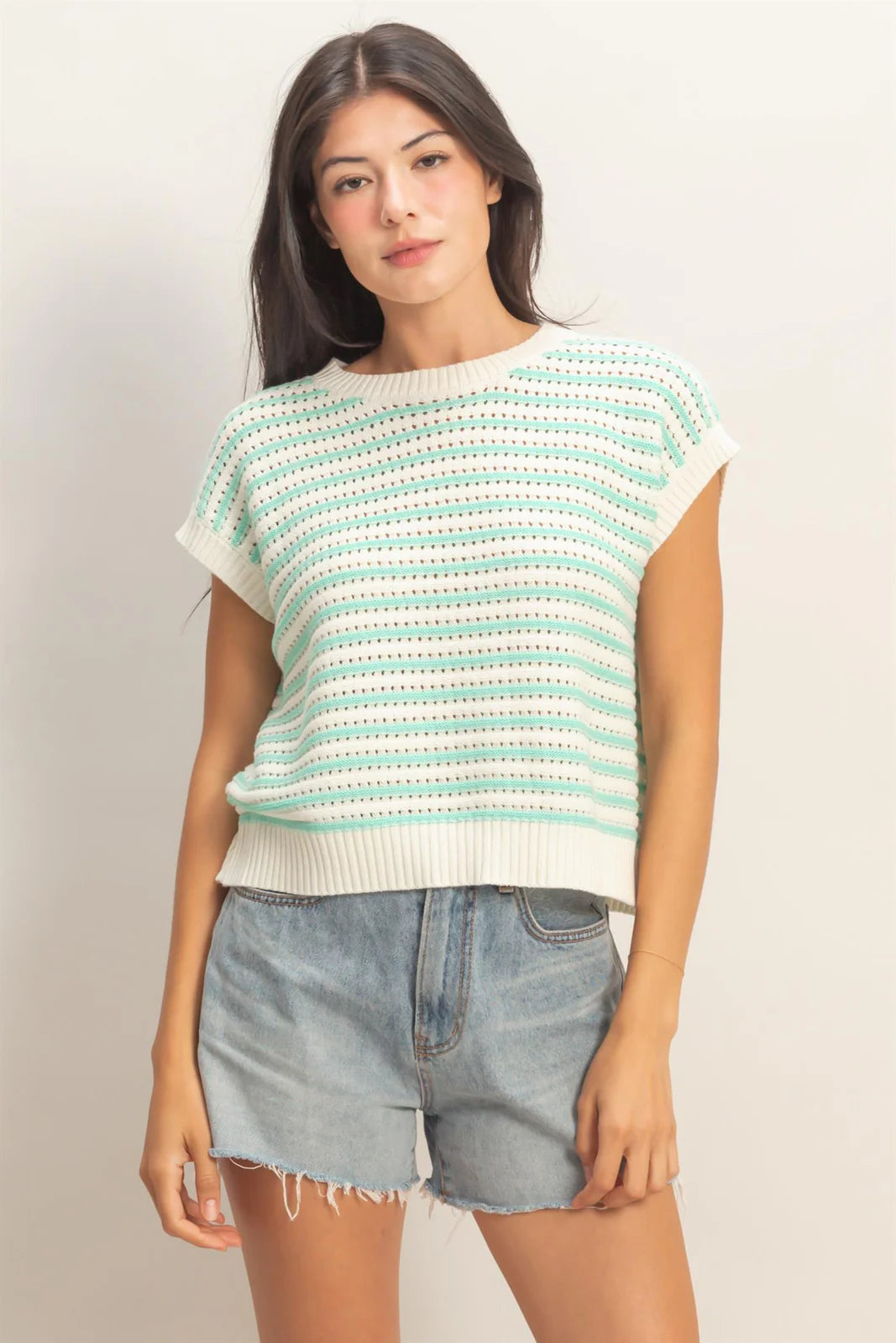 Mint Sleeveless Sweater Tank