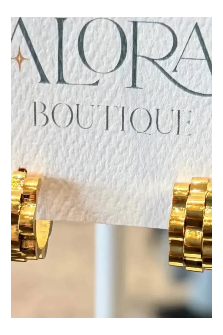Gold Watch Band Hoops