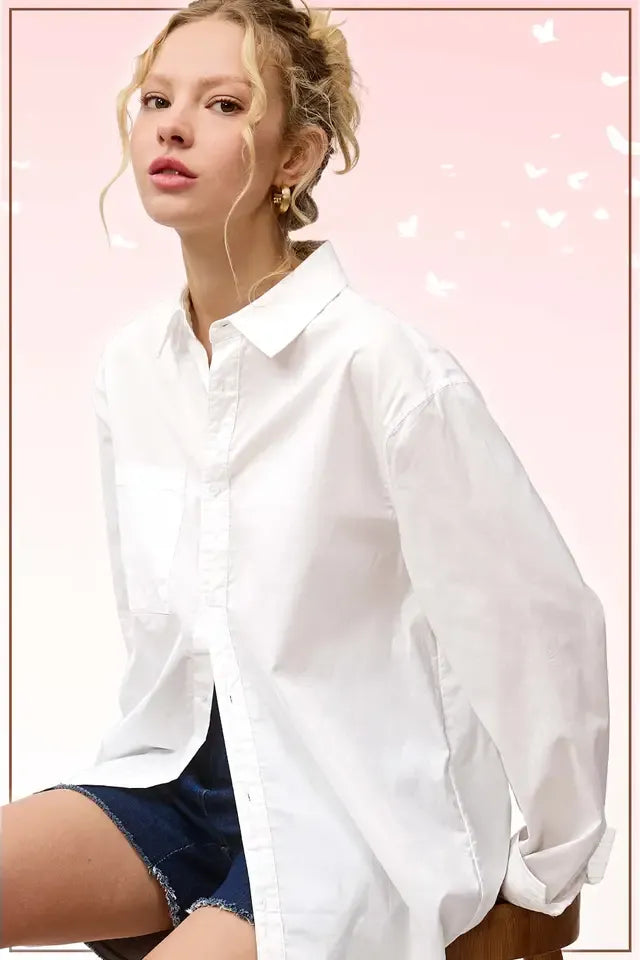 Button Down White Long Sleeve