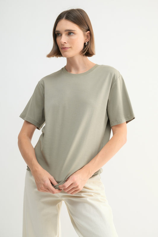 Olive Sleek Short Sleeve Top