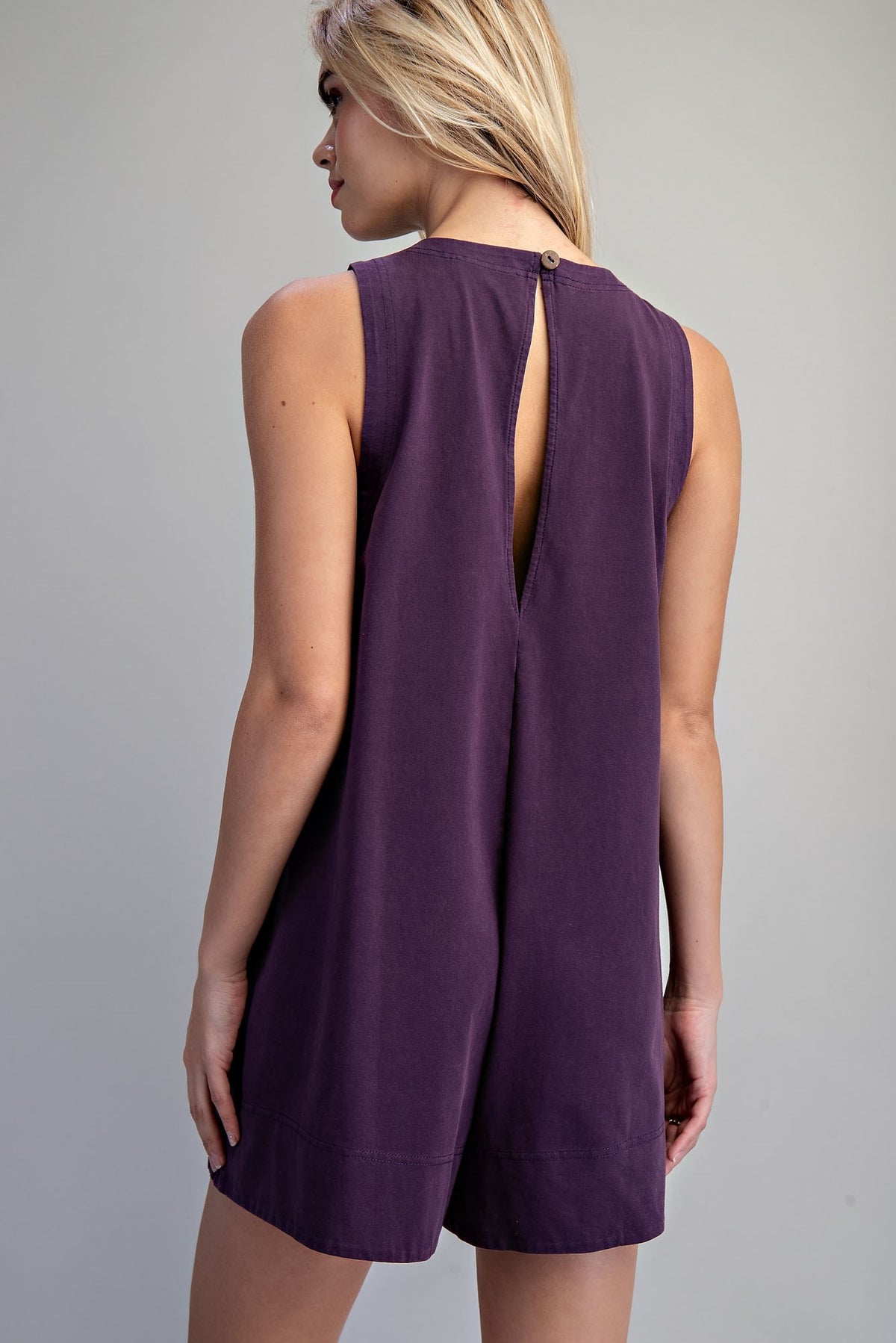 Sleeveless Patch Pocket Romper