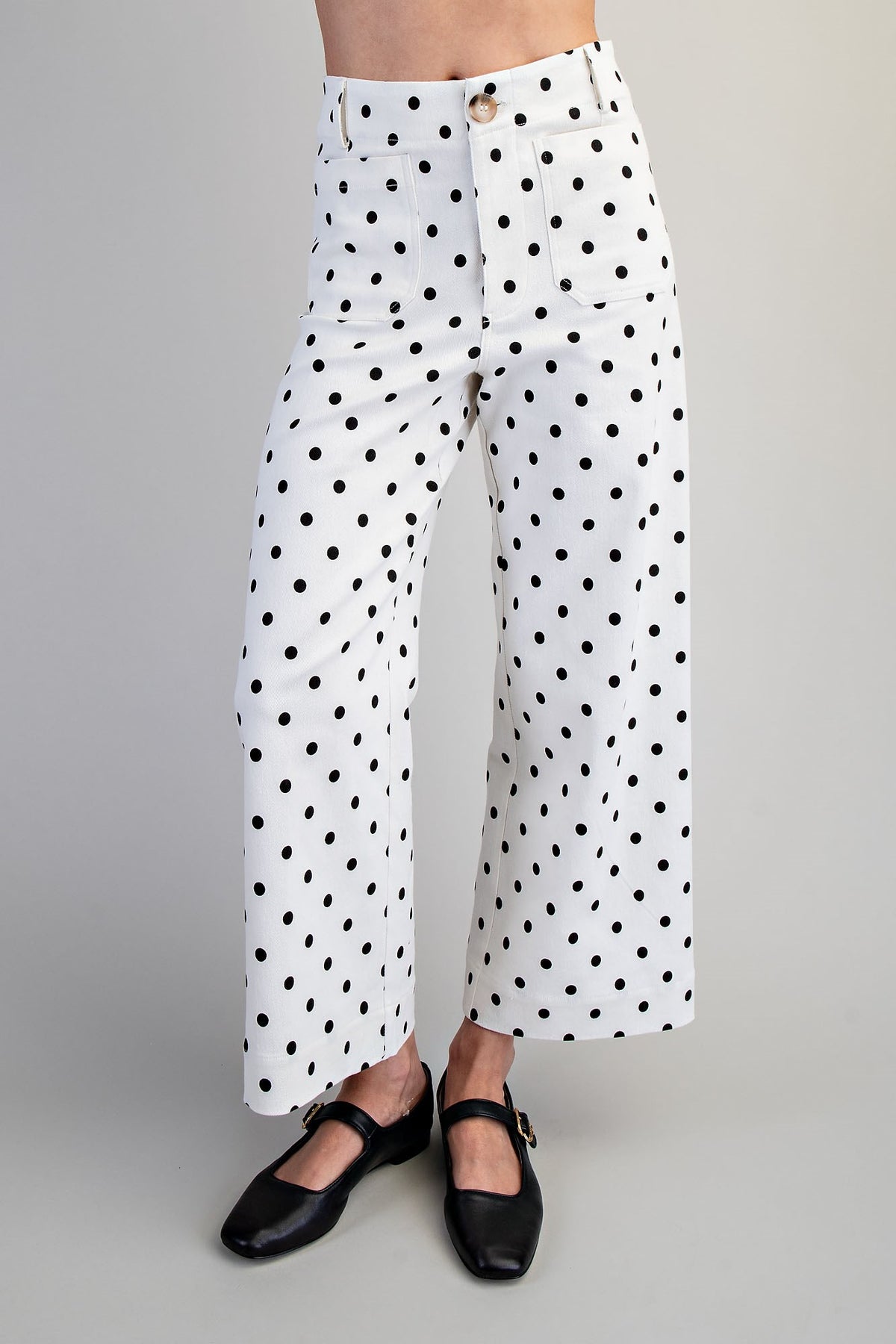 Polka Dot Straight Leg Pants