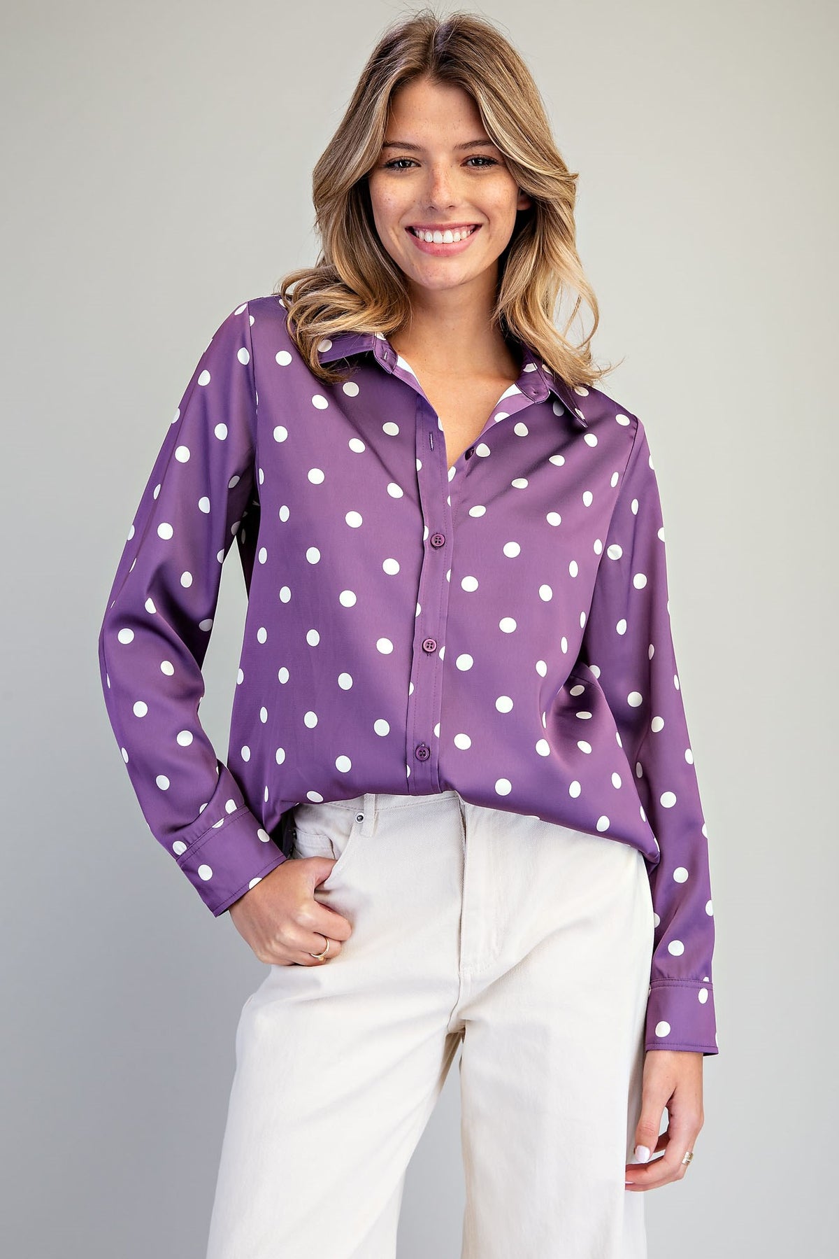 Satin Polka Dot Blouse