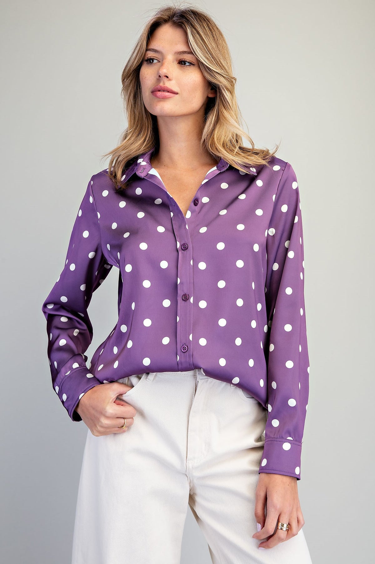 Satin Polka Dot Blouse