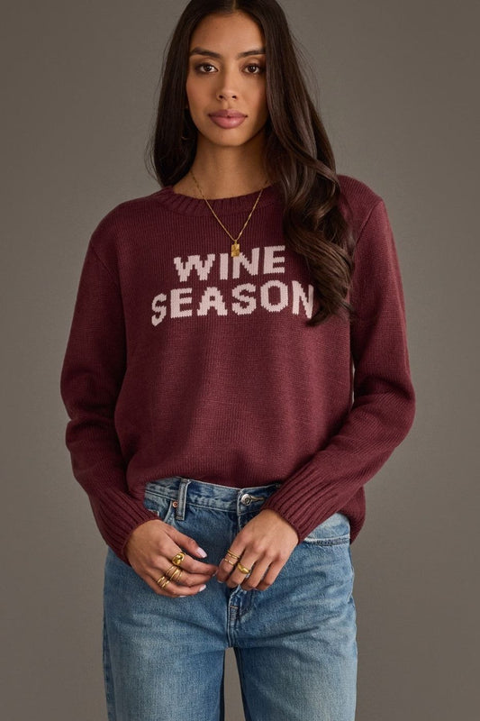 CL-SW-1314 - Burgundy and Pink Wine Season Sweater