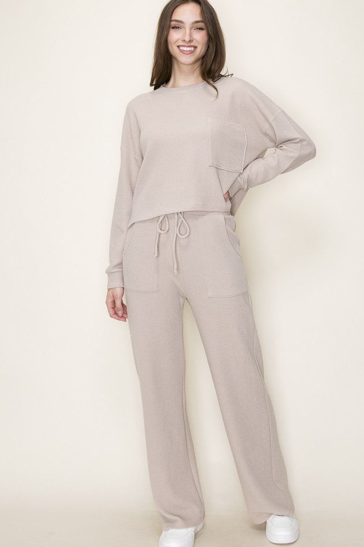Lavender Cloud Knit Straight Leg Pants
