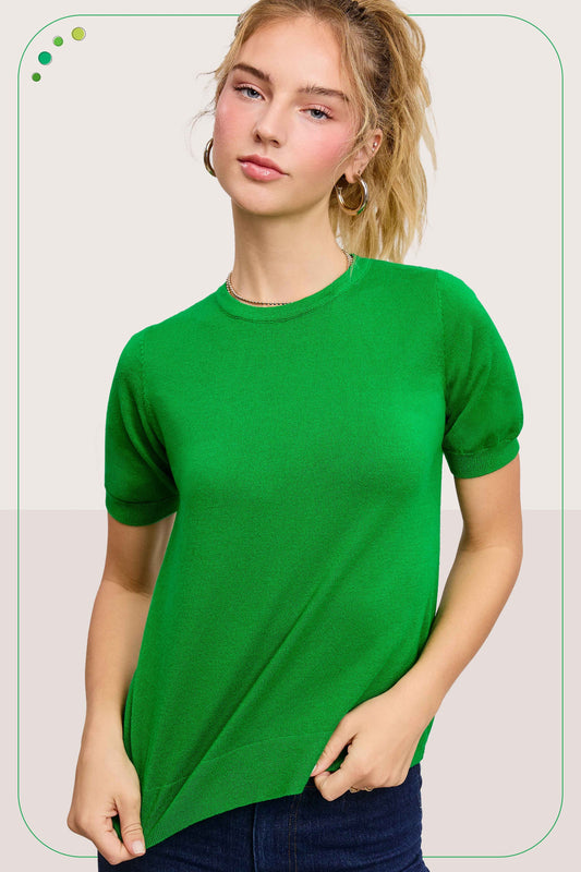 Green Super Soft Basic Top
