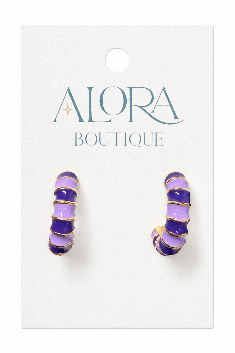 Purple and lavender enamel earrings