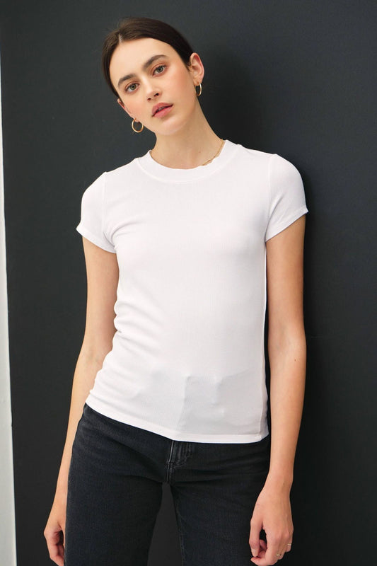 Off White Ribbed Top