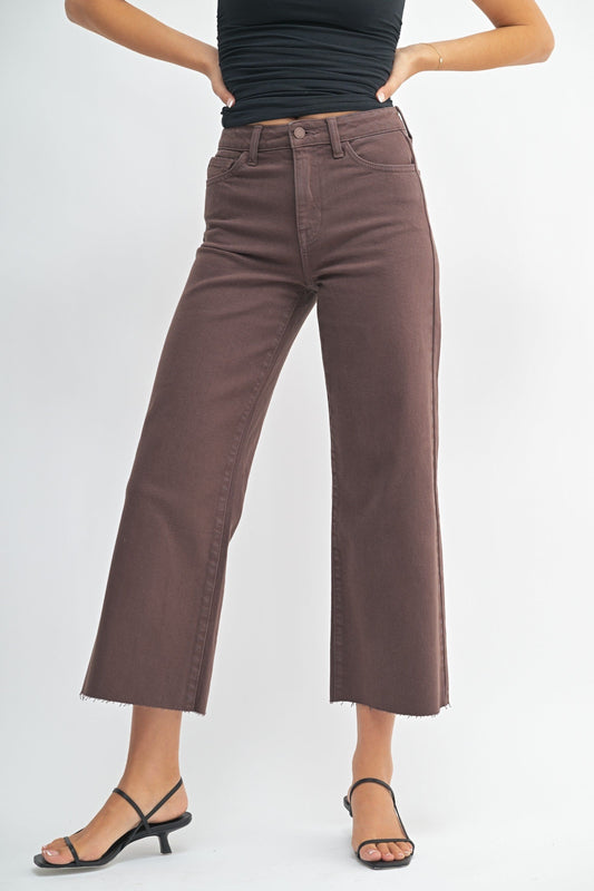 Chocolate Slim Wide Leg Jeans