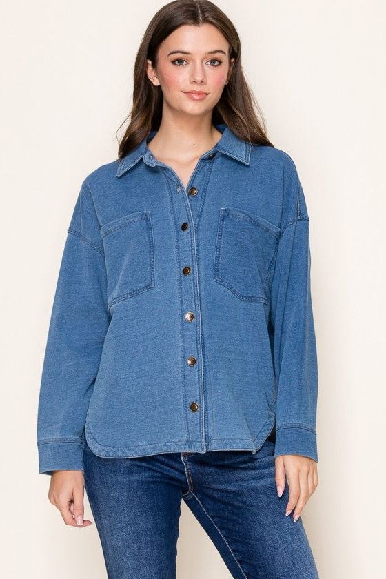 Denim Button Up Long Sleeve