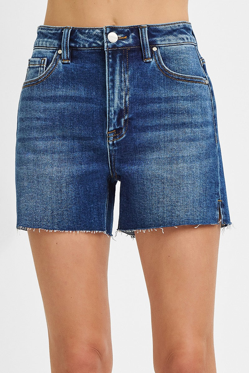 High Rise Dark Wash Jean Shorts