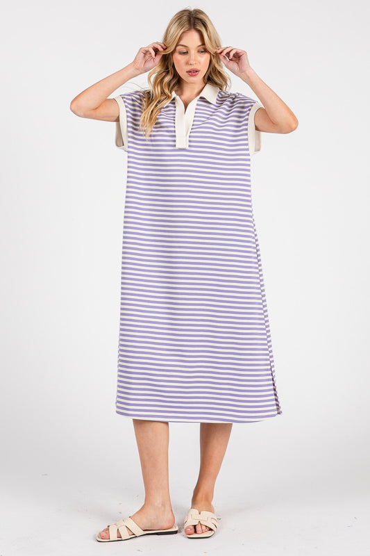 Game Day Striped Midi Dress