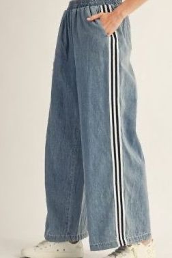 Elastic Washed Denim Pants