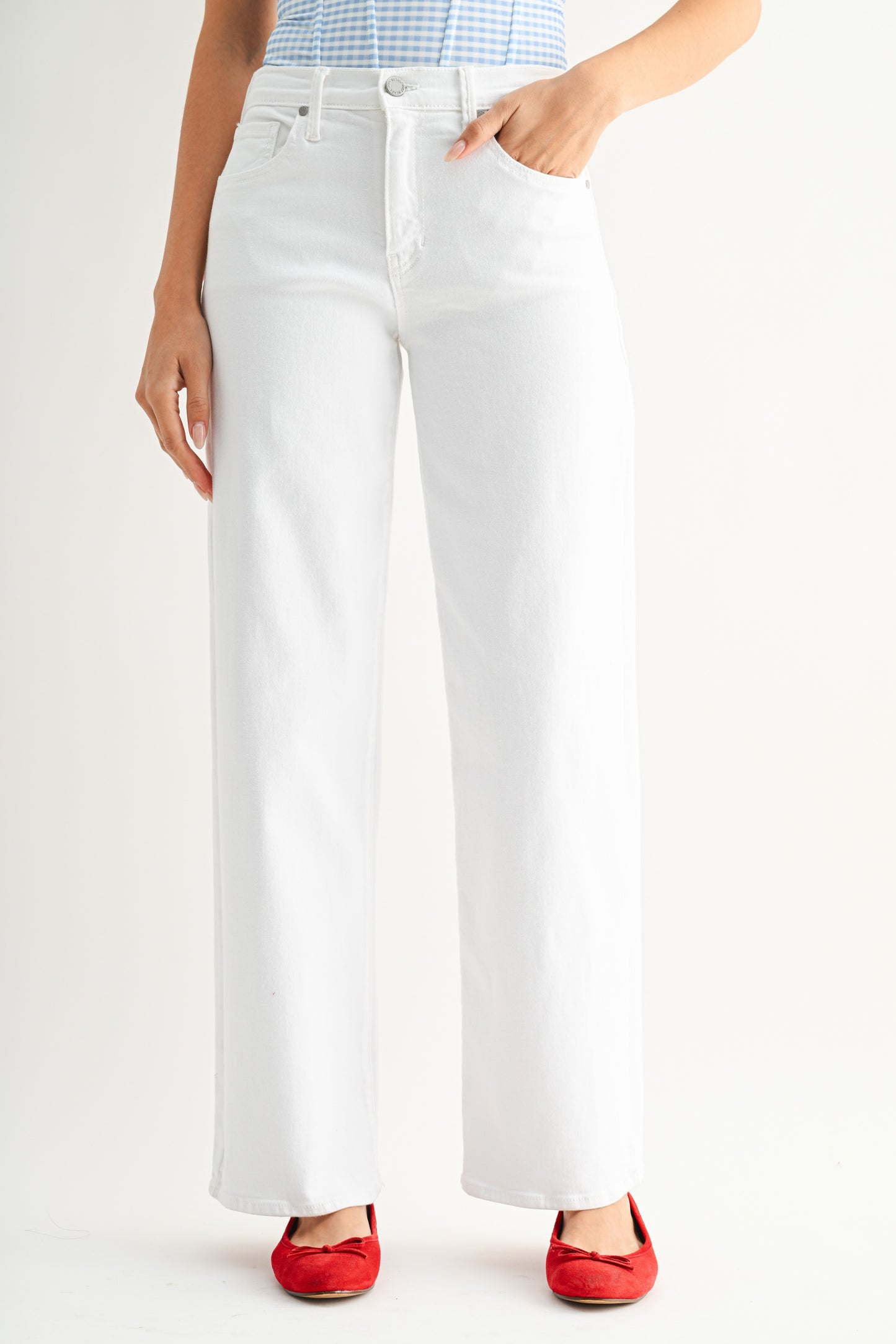 Loose Straight Leg White Jeans