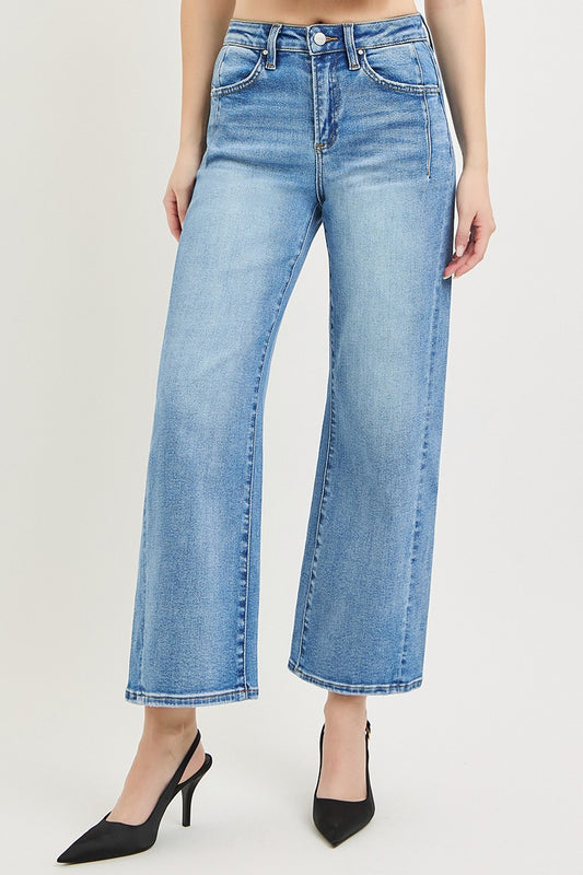 Slouchy Crop Wide Leg Jeans