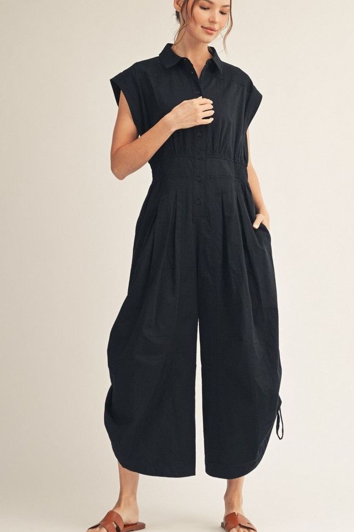 Wide Leg Black Jumpsuit