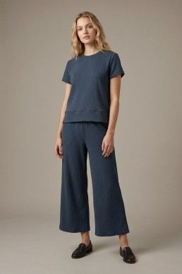 Soft Knit Textured Teal Pants