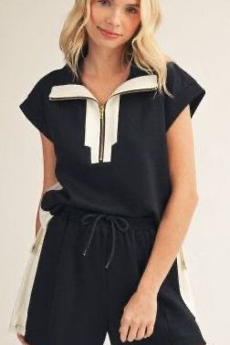 Contrast Black and White Shorts