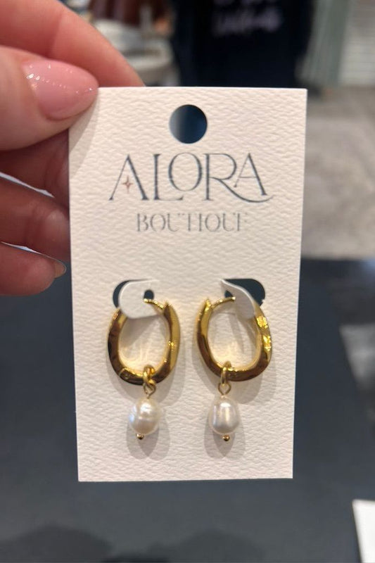 Pearl Hoop Earrings