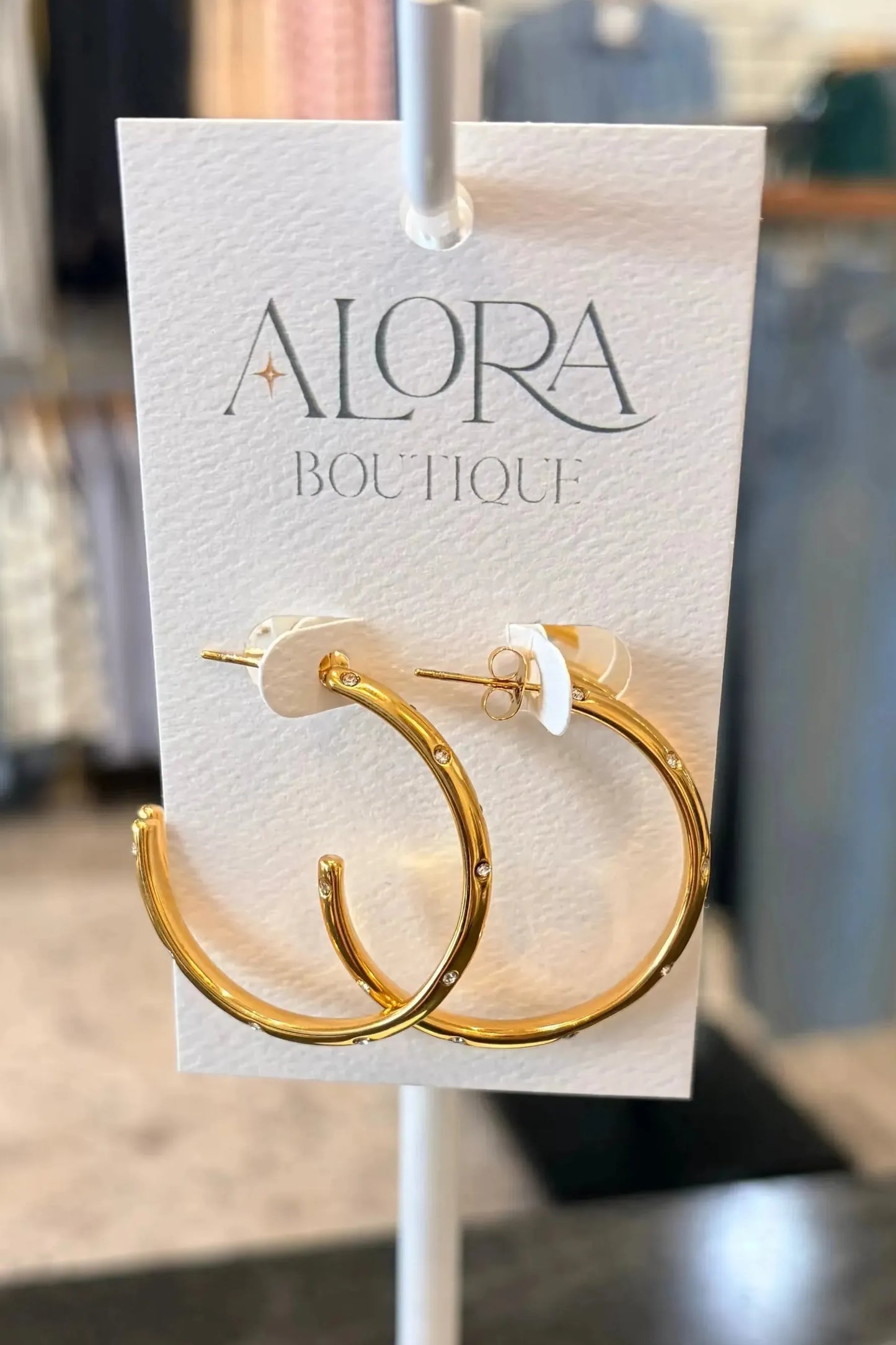 Gold Hoop with Diamond Accents