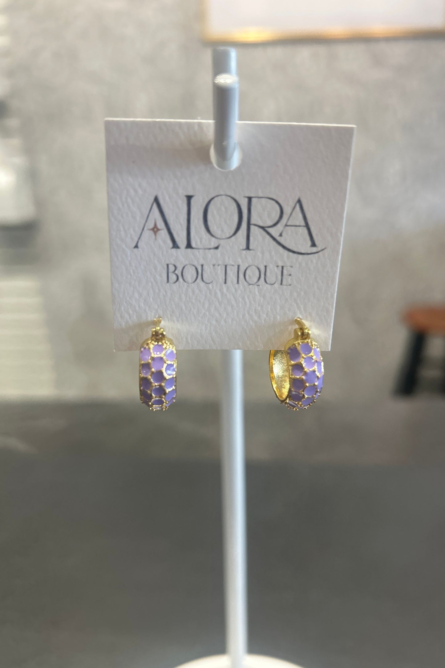 Lavender Hoop Earring