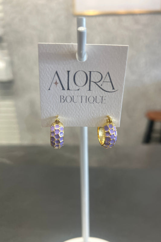 Lavender Hoop Earring