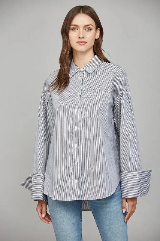 Black And White Stripe Button Down
